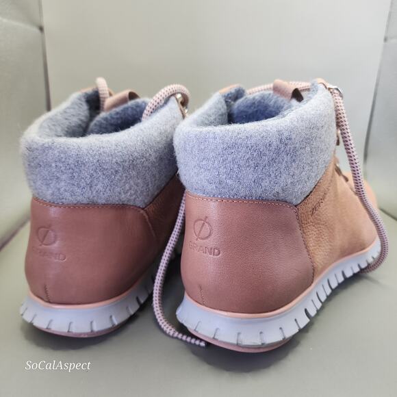 Cole Haan Zero Grand Women's Hiker Boots Size 8.5b Leather Rose Pink W14073 - Picture 4 of 7